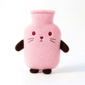 Bouillotte à eau housse peluche rose poudré Reposia