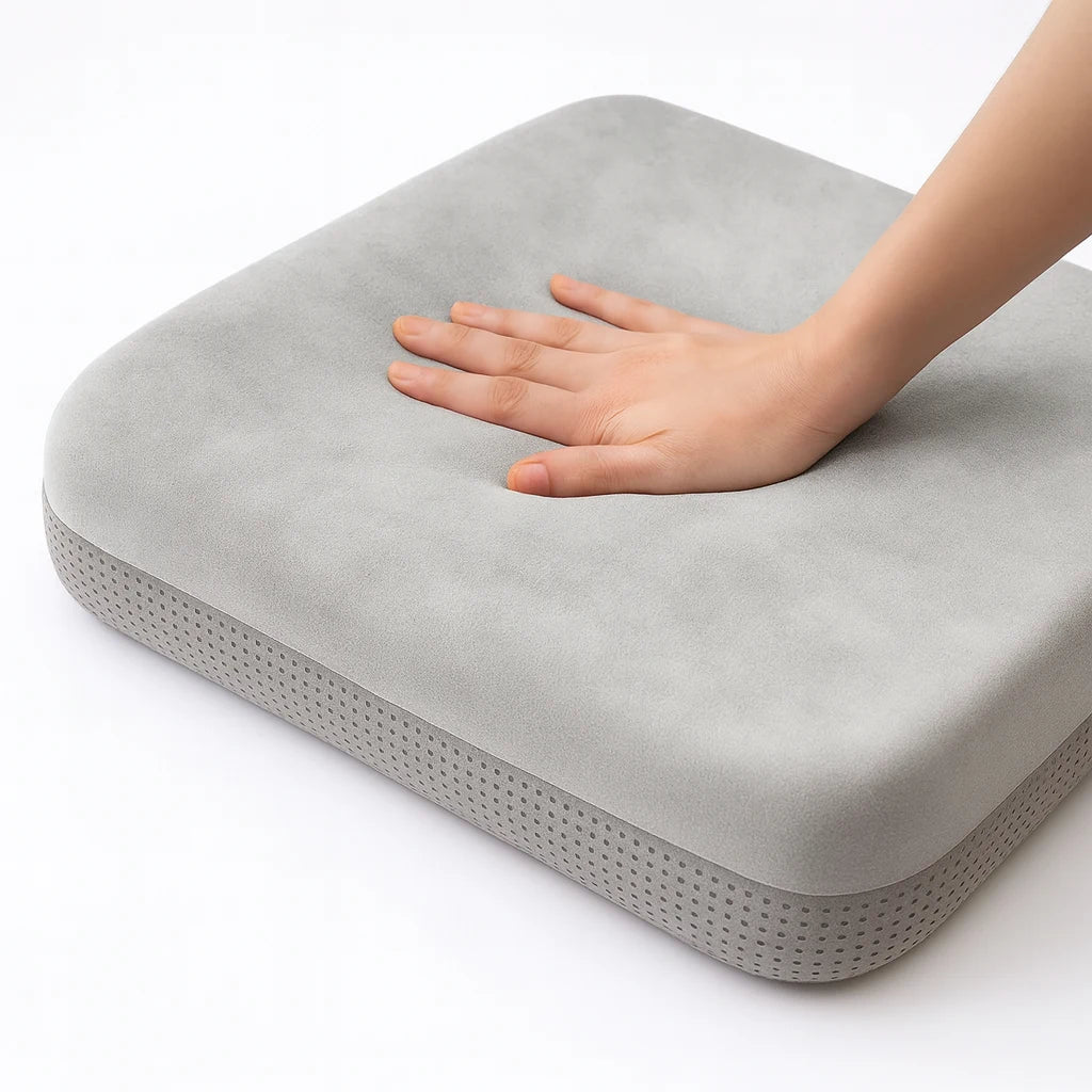 Détail de la mousse et de la housse, coloris gris