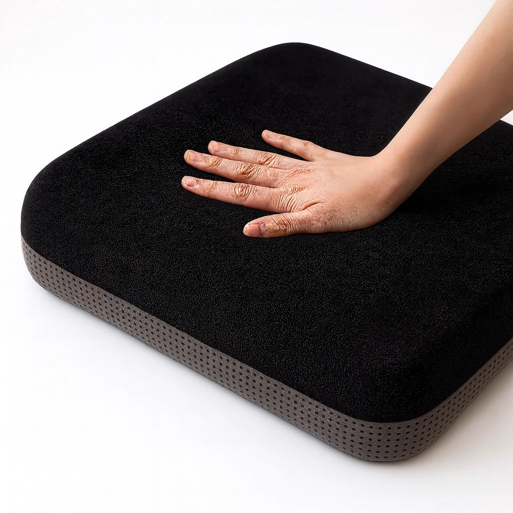 Détail de la mousse et de la housse, coloris noir