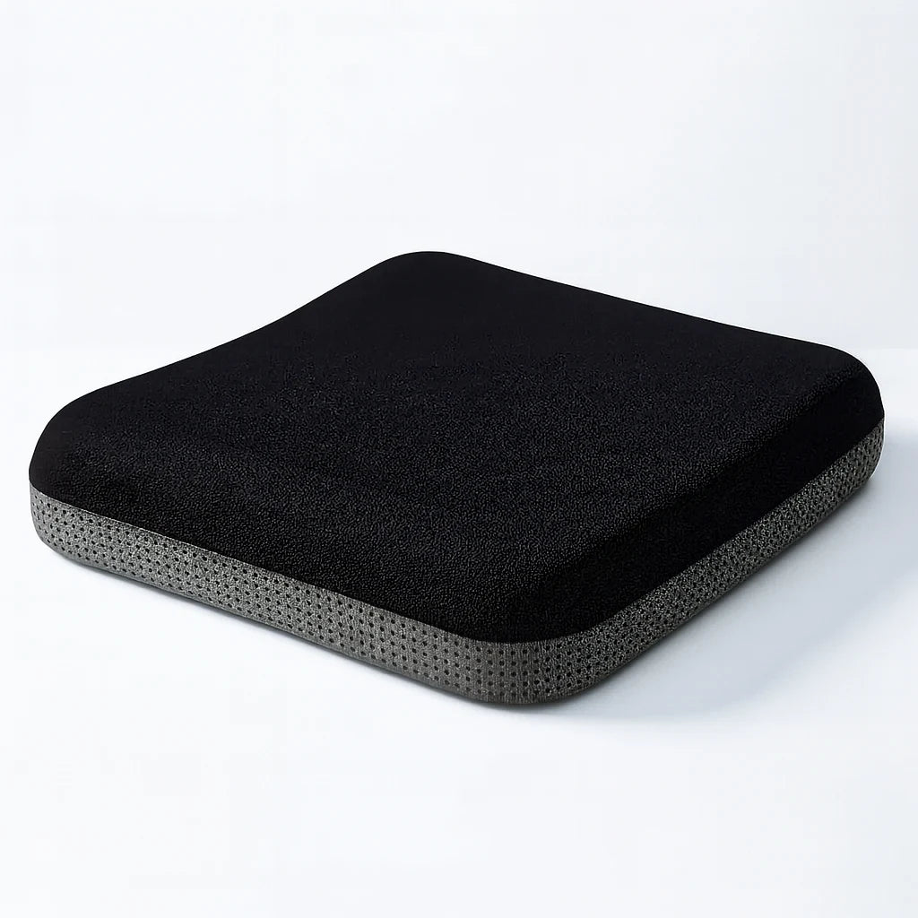 Coussin d'assise ergonomique à mémoire de forme noir