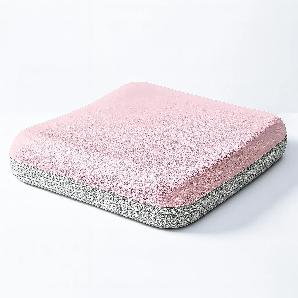 Coussin d'assise ergonomique à mémoire de forme rose poudré