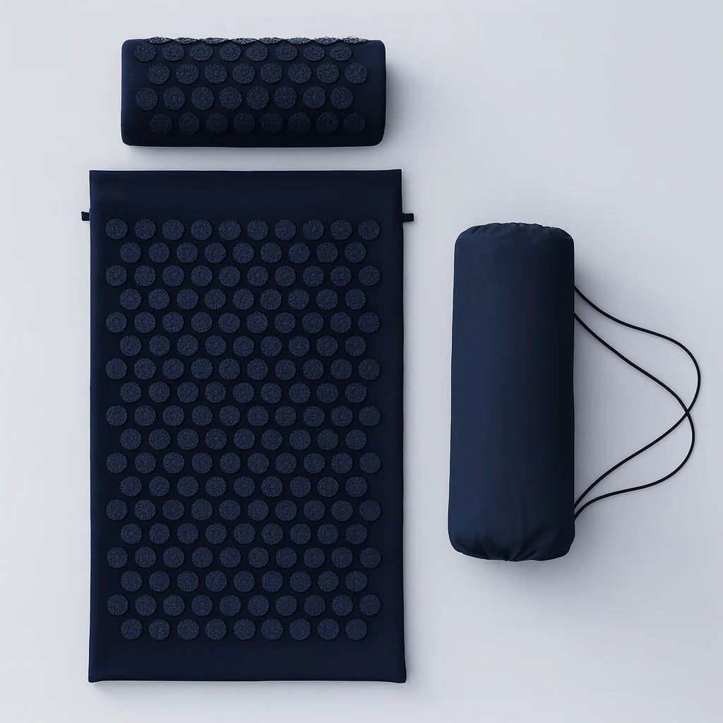 Kit d'Acupression 3 Pièces : Tapis + Coussin + Sac · Bleu nuit , packshot coloris bleu nuit