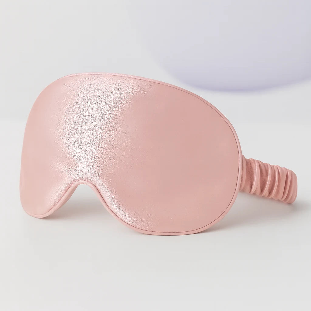 Masque de nuit en soie de mûrier rose poudré Reposia