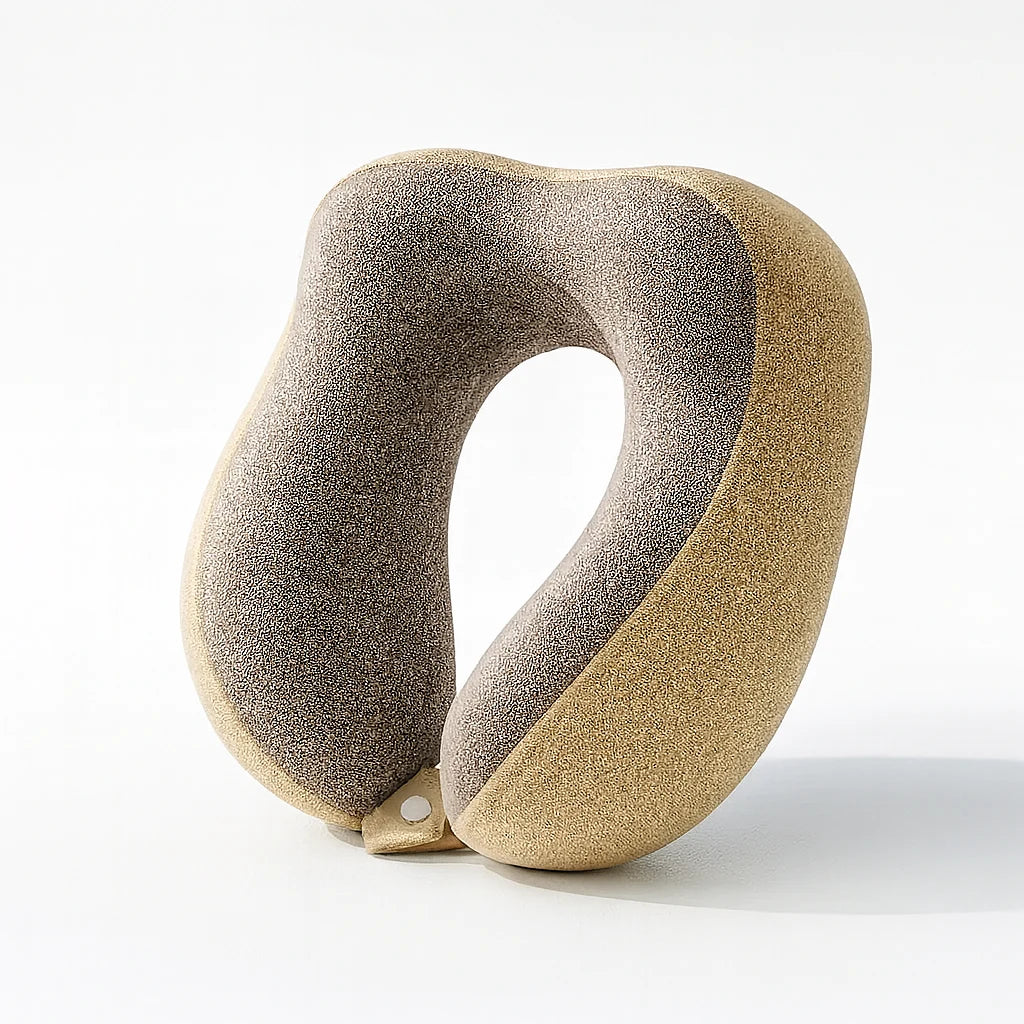 Oreiller de voyage à mémoire de forme beige sable