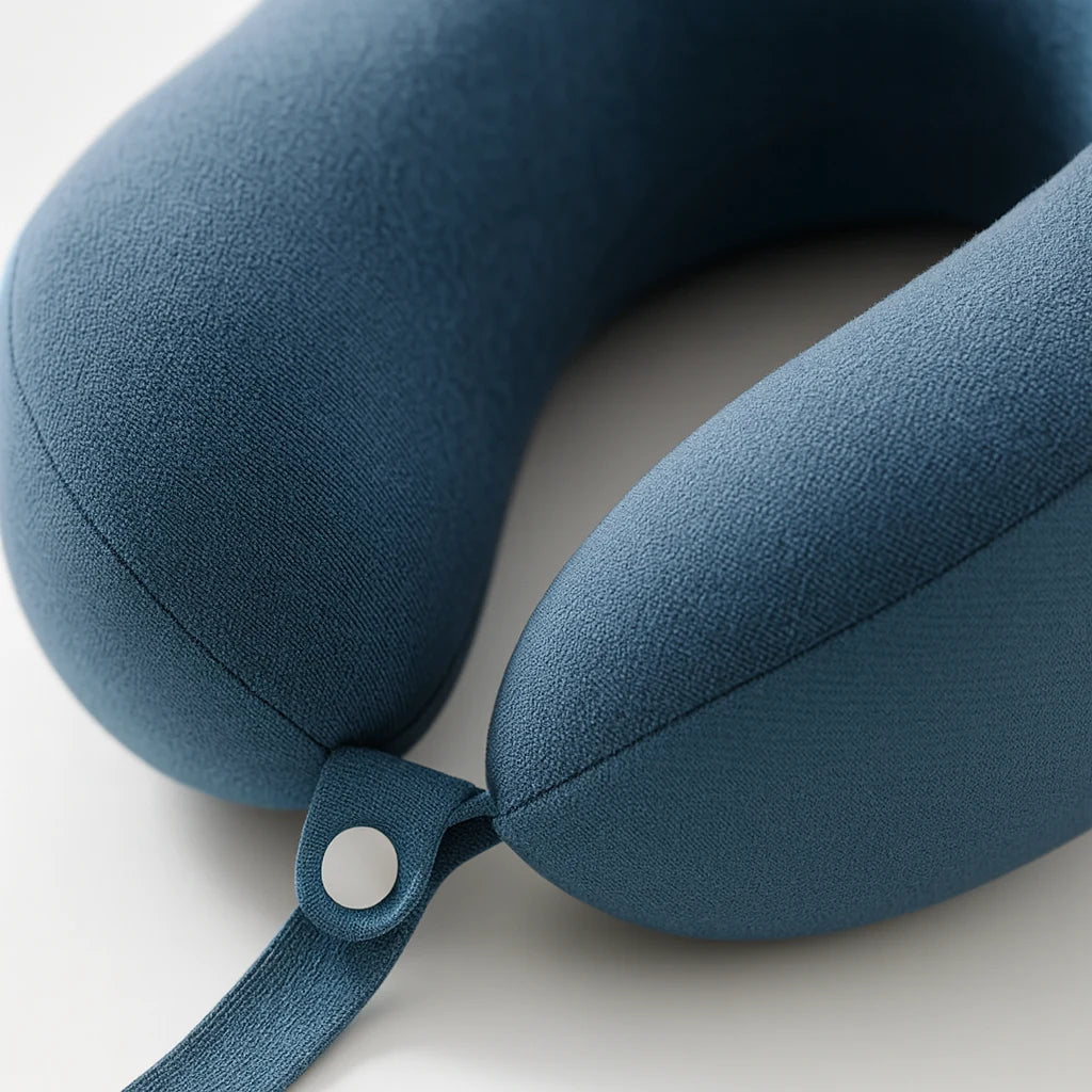 Détail de la mousse à mémoire de forme, coloris bleu orage