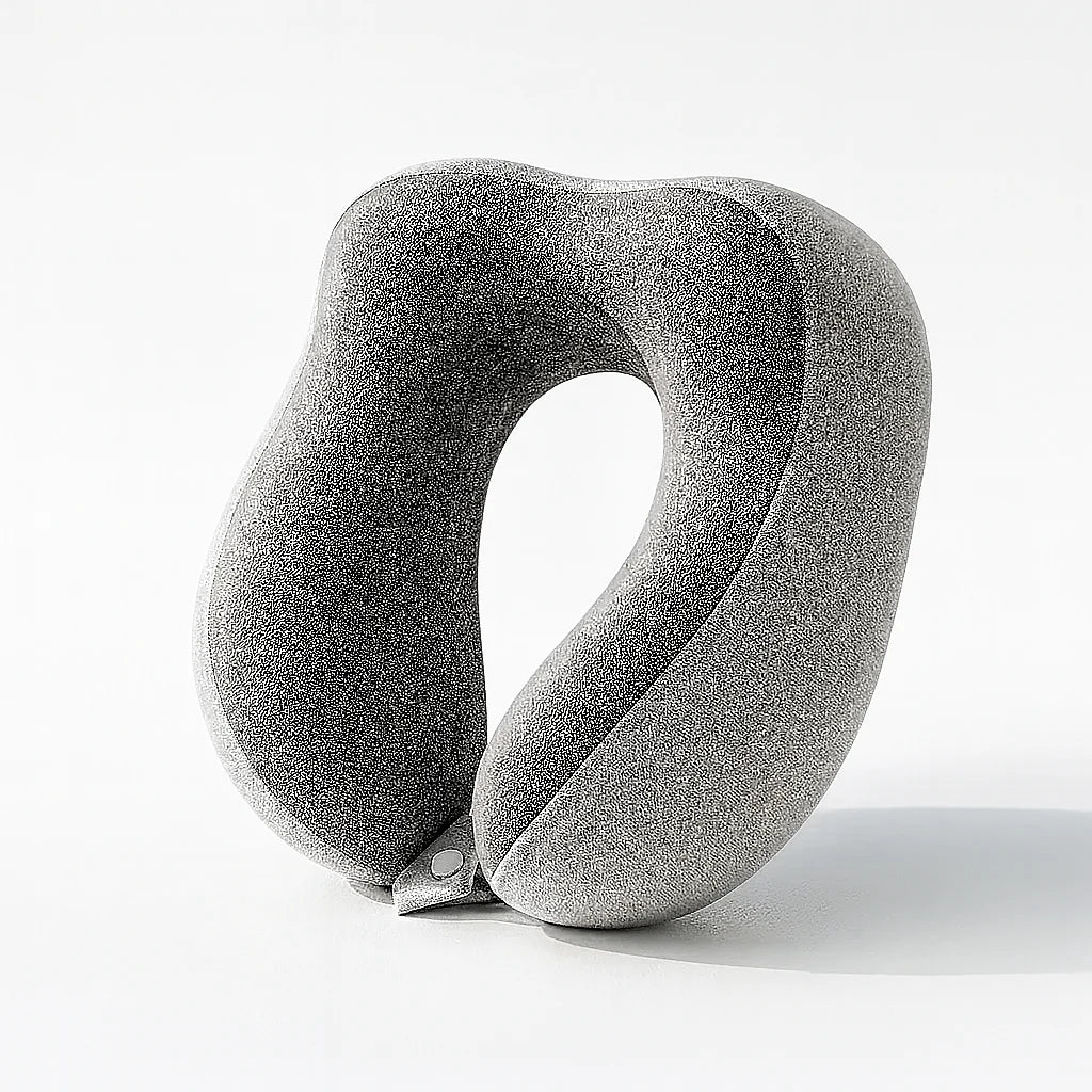 Oreiller de voyage à mémoire de forme gris perle