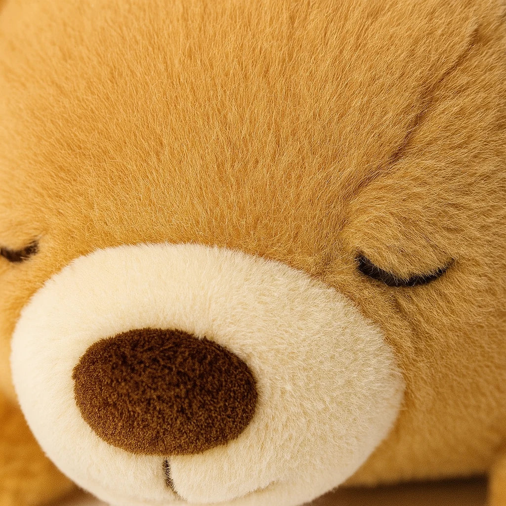 Fourrure ultra-douce de la peluche lestée ours en peluche en gros plan
