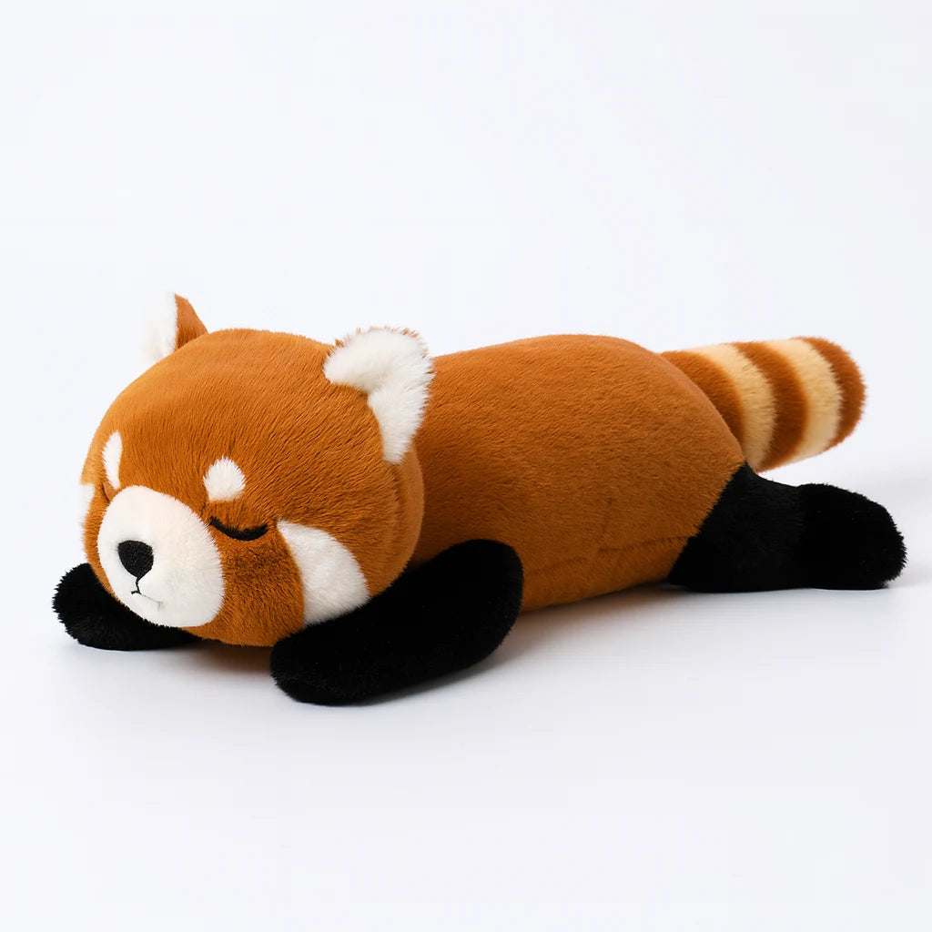 Peluche bien-être panda roux Reposia, format allongé