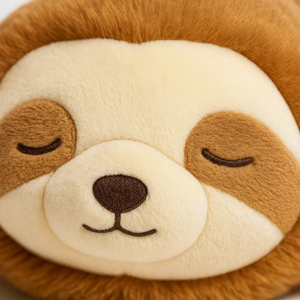 Fourrure ultra-douce de la peluche lestée paresseux en gros plan